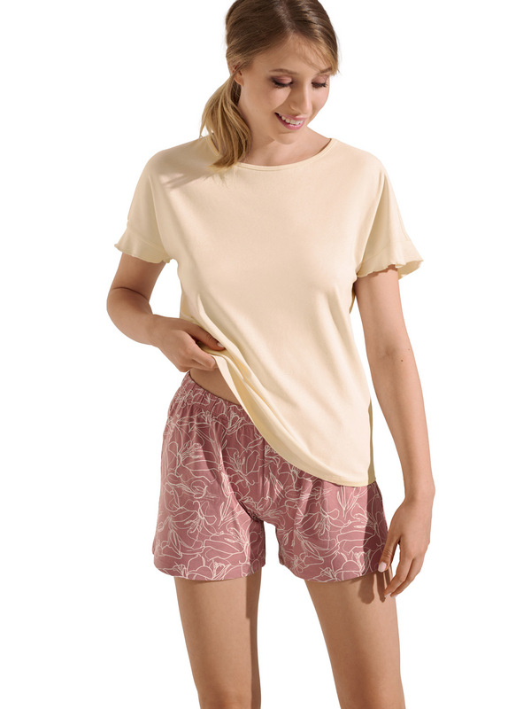 LISCA Pyjama Short T-shirt Manches Courtes Nina beige Photo principale