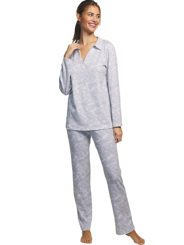 SELMARK Pyjama Pantalon Tunique Manches Longues Petalos gris 1096460
