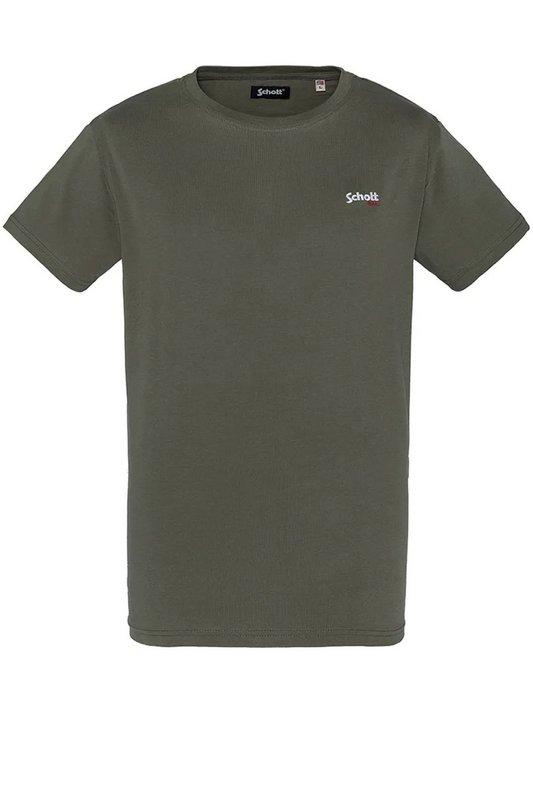 SCHOTT Tshirt Coton Logo Brod  -  Schott - Homme KAKI 1096613