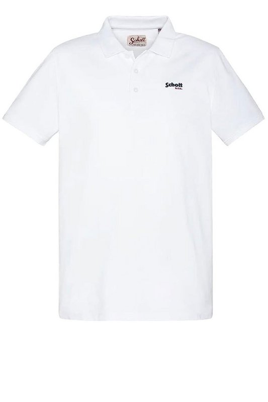 SCHOTT Polo Coton Logo Brod  -  Schott - Homme WHITE 1096633