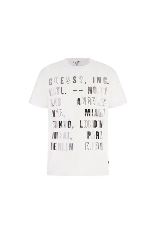 GUESS Tshirt Imprim Logo  -  Guess Jeans - Homme G011 Pure White 1096847
