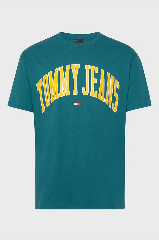 TOMMY JEANS Tshirt 100% Coton Gros Logo Print  -  Tommy Jeans - Homme CT0 Timeless Teal 1096865